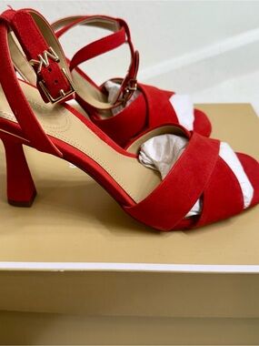 Michael Kors Red Suede Cara Sandal